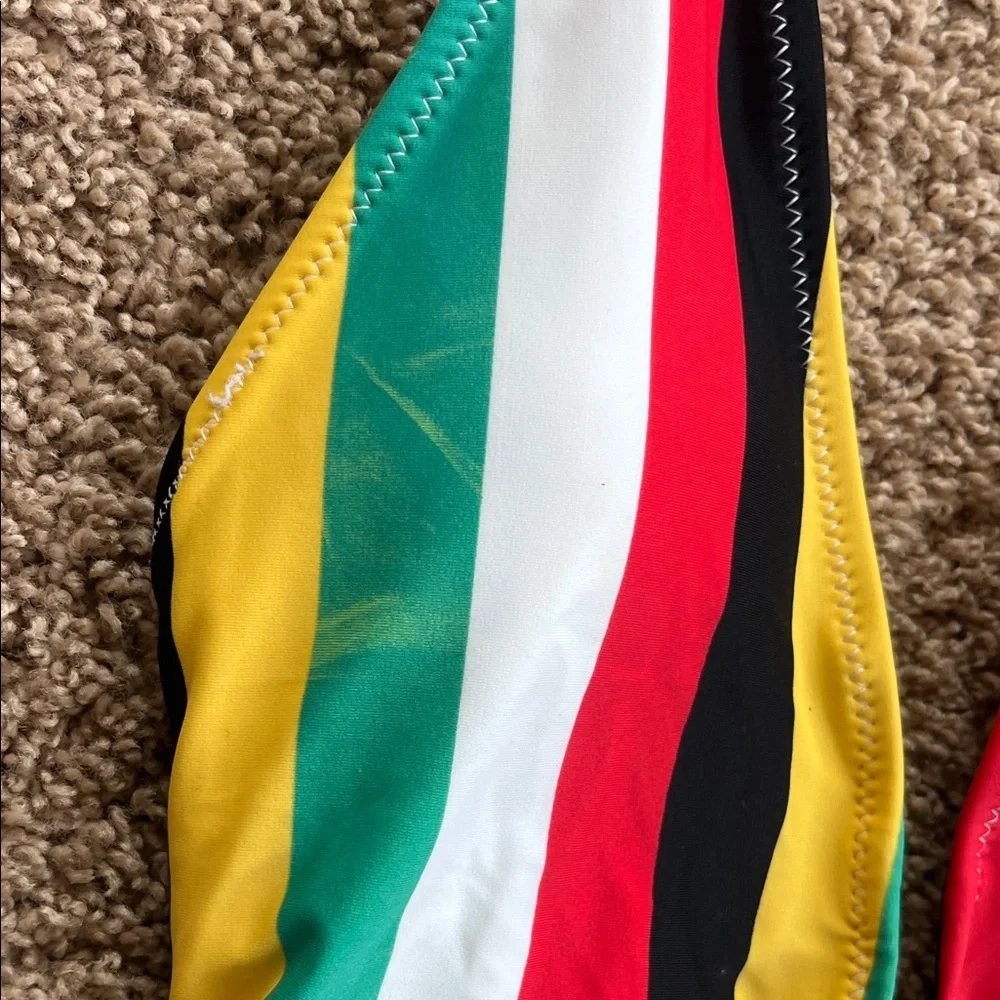 NWT Cupshe Multicolor Striped One Piece Swimsuit Size L